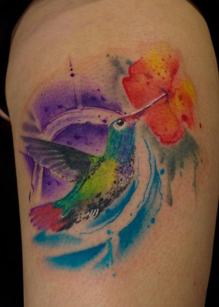 Tattoos - Splashy Hummingbird - 126244